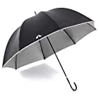 Lサイズ 晴雨兼用 日傘 UVカット 紫外線遮蔽率99％ 生地裏シルバーコーティング 2匹の猫柄 かわいいドーム型（深張仕様） 60cm 手開き傘 （黒）