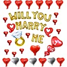 KINOKINO プロポーズ バルーン セット WILL YOU MARRY ME ハート 指輪 アルファベット アルミ 風船 飾りつけ