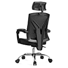 Hbada 人間工学 オフィスチェア 椅子 メッシュチェア デスクチェア ハイバッ リクライニング 可動式アームレスト 昇降ヘッドレスト 通気性 鋼製ベース
