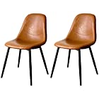 アイリスプラザ 【2脚セット】ダイニングチェア イームズチェア 椅子 北欧 おしゃれ ブラウン EC2S‐75 幅44.5×奥行55.5×高さ81.5・