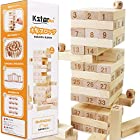 Kstarplus 木製 バランスゲーム おもちゃ 日本語説明書 積み木ドミノ ブロック サイコロ 収納に便利な専用バッグ付き プレゼントにもぴったり (数字版)