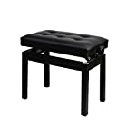 RAKU ピアノ椅子 高低高さ調整可能 幅57cm 奥行35cm 無段階ネジ式昇降 電子ピアノ用 イス キーボードベンチ 白/黒２色可選 (ブラック)