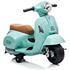 子供用 電動乗用玩具 Vespa GTS mini H1 ベスパ ライセンス品 補助輪付 乗用バイク 乗り物おもちゃ (グリーン)