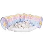 Mwpo にじトンネル猫ベッド 取り外し洗える折り畳み可能 ベッド クッション 猫 おもちゃ 猫遊び キャット Cat Toys 184A