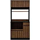 リーテンスタッド 食器棚 キッチン収納 幅90.3・ ハイタイプ コンセント付き 組立式 ヴィンテージ × ブラック Z3-vtbk