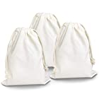 [BROWN PARKER] 巾着袋 無地 (ホワイト/綿製) 多用途 収納 コットンバッグ (１７×２１cm)