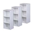 カラーボックス 収納ボックス 3段 3個セット カラーボックス本棚3層3セット可動棚収納ボックススライディング収納ファッション木製大容量モジュールボックス幅29.5×奥行き39.5×高さ88.5cm (White)