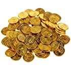 XSAJU おもちゃ 金貨 100枚 セット 海賊 コイン おもちゃのお金 ボードゲーム コスプレ小物 海賊ゲーム (ゴールド（金貨）100枚)