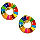 【国連本部公式最新仕様】SDGs バッジ 25mm 金色丸み仕上げ【2個】 sdgsバッチ ピンバッチ SDGs 帽子 バッグにも最適 かわいい 留め具6個付き