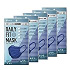 アイリスオーヤマ マスク マスク 不織布 幅17.5・ カラーマスク 35枚セット DAILY FIT MASK プリーツタイプ ふつうサイズ PK-D7LN ネイビー