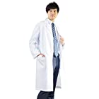 THS-白衣NET 白衣 男性用 メンズ 診察衣 長袖 実験衣 ドクターコート 研究用白衣 シングル 医師 (L)