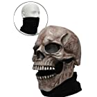 【口が動く】骸骨 ガイコツ マスク ラバー素材 黒マスクとセットですぐ使える