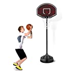 バスケットゴール 高さ調節可能なポータブルバスケットボールフープ（168cm-230cm）大人の若者のための82cmのバックボードとホイールを備えたバスケットボールシステム