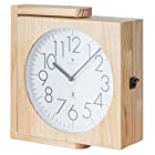 ottostyle.jp 木製 両面掛け時計 電波時計 壁掛け時計 【ナチュラル】 表と裏どちらからも時間が確認できるデザインクロック 静音 サイレントムーブ アナログ 見やすい文字盤 木製フレーム インテリア おしゃれ
