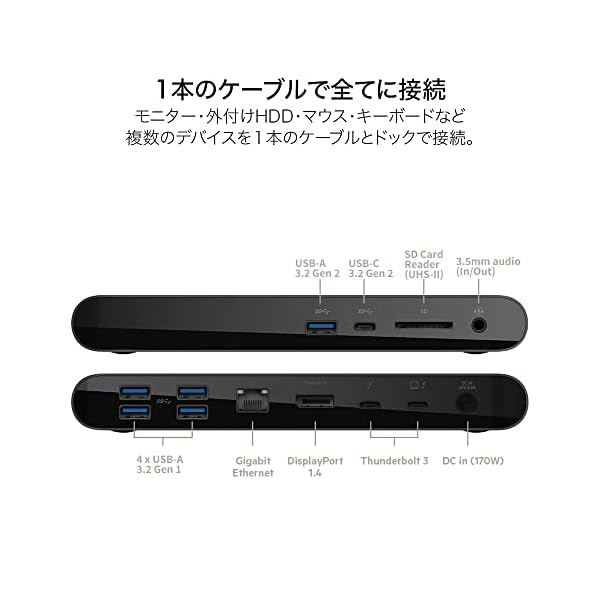 Belkin CONNECT Thunderbolt 3 Dock Pro 12 in 1 ドッキング