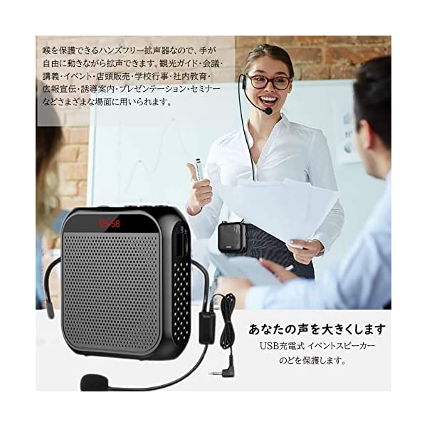 ヤマダモール | メガホン 拡声器 録音 再生 機能付き ポータブル拡声器 ハンズフリー 拡声器 ヘッドセット マイク付き イベント用 ポータブル  スピーカー 音楽再生可能 microsdカード対応 ミニハンディ拡声器 ワイヤレス ハンズフリー 小型スピーカー イ | ヤマダデンキの ...