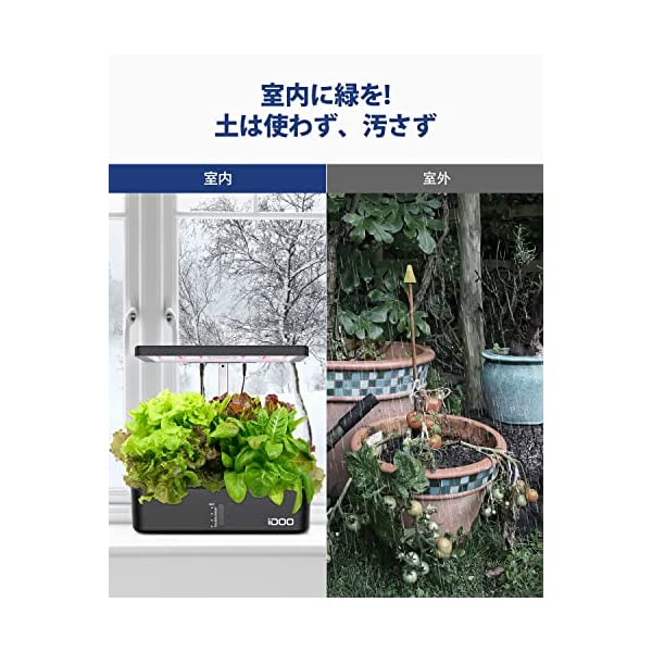 注目ショップ・ブランドのギフト iDOO 水耕栽培ガーデンキット 白 12株 