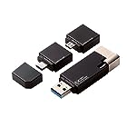 ロジテック ライトニング USBメモリ 64GB microB/タイプC変換アダプタ付 かんたんバックアップ LMF-LGU3A064GBK