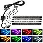 車 60LED RGB テープライト USB式 車内装飾用 音に反応 防水 全8色に切替 高輝度 フットランプ 足下照明 リモコン付き