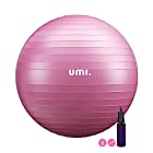 [Amazonブランド] Umi.(ウミ) バランス ボール 65cm ばらんすぼーる アンチバースト 厚い 滑り止め 耐荷重300kg ハンドポンプ付 (レッド)