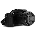 MegaGear Nikon Coolpix P1000 Ever Ready(エヴァーレディー) レザー カメラ ハーフ ケース＆ストラップ バッテリーアクセス可能