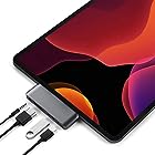 Satechi アルミニウム USB-C モバイル Proハブ PD充電 4K HDMI, USB 3.0, 3.5mm音声ジャック (iPad Mini 6, 2020/2018 iPad Pro対応） (スペースグレイ)