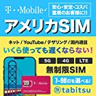 アメリカSIM 30日間【使い放題】4G-LTE 高速データ通信/通話/SMS/テザリング 【アメリカ ハワイ 無制限】 プリペイド SIMカード T-Mobile