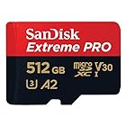 マイクロSD 512GB サンディスク Extreme PRO microSDXC A2 SDSQXCZ-512G 海外パッケージ品