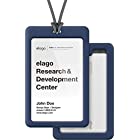 【elago】 ID4 パスケース 縦型 IDカードホルダー シリコン × ポリカーボネート ハード ケース ネックストラップ 付き [ 各種 クレジットカード サイズ / 社員証 0 対応 ] ジーンインディゴ/ダークグレー