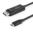 StarTech.com USB-C - DisplayPort 1.2 ケーブル/2m/4K60Hz/双方向対応/Thunderbolt 3互換/ブラック CDP2DP2MBD