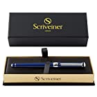 Scriveiner ローラーボールペン 最高級 クローム仕上げ シュミット インク リフィル付き 素敵 ギフト セット 男性 女性 プロフェッショナル エグゼクティブ オフィスに最適 (ブルー)