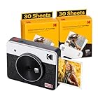 コダック KODAK Mini Shot 3 Retro 4PASS 2-in-1インスタントカメラ＆フォトプリンター(7.6cmx7.6cm)+68枚バンドル,ホワイト
