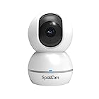 SpotCam Eva 2 ワイヤレスホームセキュリティカメラ 1080P、屋内、ナイトモード、双方向通話、動体・音声のアラート、パン・チルト、スマート自動人間追跡、永久無料24時間フルタイムクラウド録画、台湾ブランド