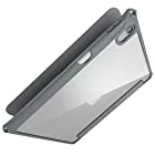 エレコム iPad Air 10.9 第5/4世代 (2022/2020年) レザーケース 手帳型 ZEROSHOCK スリープ対応 背面クリア グレー TB-A20MZEROGY