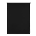 Deconovo ロールスクリーン ロールカーテン 1級遮光 断熱 遮熱 防音 防寒 UVカット 13サイズ 表裏同色 幅130cm 丈180cm ブラック