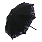 [シノワズリーモダン]日傘 ショート日傘 晴雨兼用 １級遮光 遮熱 UVカット 女優日傘 涼しい（ブラック）