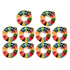 【国連本部公式最新仕様】SDGs バッジ 20mm 金色丸み仕上げ【10個】 sdgsバッチ ピンバッチ SDGs 帽子 バッグにも最適 かわいい 留め具30個付き