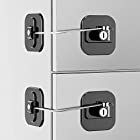 冷蔵庫のドアロック、4つのキーが付いている2つの冷蔵庫のロックのセット電気器具のためのチャイルドセーフティロックセットキッチンキャビネット冷蔵庫のドア冷蔵庫のキャビネット引き出し（黒2パック） (黒-2個)