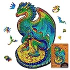 UNIDRAGON木製パズルジグソーパズル、大人と子供のための最高のギフト、ドラゴンを守るユニークな形のジグソーピース、37 x 61cm、700 ロイヤルサイズ