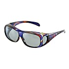 [Zealot(ジーロット)] オーバーサングラス サングラス 眼鏡の上から オーバーグラス 偏光 曇りにくい 眼鏡 uvカット ブルーライトカット 花粉症対策 レディース 日本製 運転用 ZE-OG01L プラム