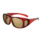 [Zealot(ジーロット)] オーバーサングラス サングラス 眼鏡の上から オーバーグラス 偏光 曇りにくい 眼鏡 uvカット ブルーライトカット 花粉症対策 レディース 日本製 運転用 ZE-OG01L ワインレッド