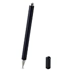 エレコム タッチペン スマホ・タブレット用 ディスクタイプ 超感度 磁気吸着 マグネットキャップ ブラック P-TPD03BK