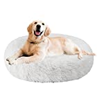 Aurako 70cm 犬ベッド 猫ベッド ふわふわ 丸型 クッション ドーナツペットベッド ぐっすり眠る 猫用 小型犬用 もこもこ 暖かい 滑り止め 防寒 寒さ対策 洗濯可能 子犬 猫用 サイズ選択可 乳白色