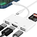 i-Phone HDMI 変換アダプタ lightn-ing USB 変換 アダプタ i-Phone / i-Pad USBカメラアダプタ デュアル USB OTG 変換ケーブル　ライト-ニング SD変換 アダプタ 写真とビデオ 双方向 高速転送