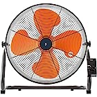 [山善] 扇風機 45cm 工業扇 床置き式 ロータリースイッチ 風量3段階調節 オレンジ YKY-459