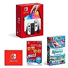 Nintendo Switch(有機ELモデル) Joy-Con(L)/(R) ホワイト+【任天堂ライセンス商品】Nintendo Switch (有機ELモデル)専用有機EL保護フィルム 多機能+Nintendo Switch Sports -