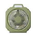 ドウシシャ Wind GEAR（ウインドギア） 扇風機 アウトドア LEDライト付 防水機能 (IPX4) 2電源対応（充電式・USB電源） 20㎝ オリーブドラブ