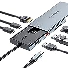 WAVLINK 8-in-1 USB C ドッキングステーション SSD ケース M.2 SSD 外付けケース SATA/NVMe両対応 M key/B+M key SSD対応 [HDMIポート4K@60Hz出力 HDR対応/USB-C 87W急