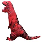 [DAIFUQIHUA] 恐竜 きぐるみ ティラノサウルス インフレータブルコスプレ用着ぐるみ 4点セット 男女兼用 大人用 (レッド)