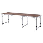 折りたたみテーブル 幅180×奥行60×高さ54/62/70cm ワイド 3段階 高さ調節可 フォールディングテーブル 組立品 アウトドア